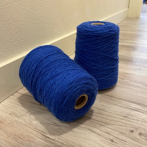 Blue Wool Yarn Cones - 100% New Zealand Wool - Tuft the World - Picture 2 of 4